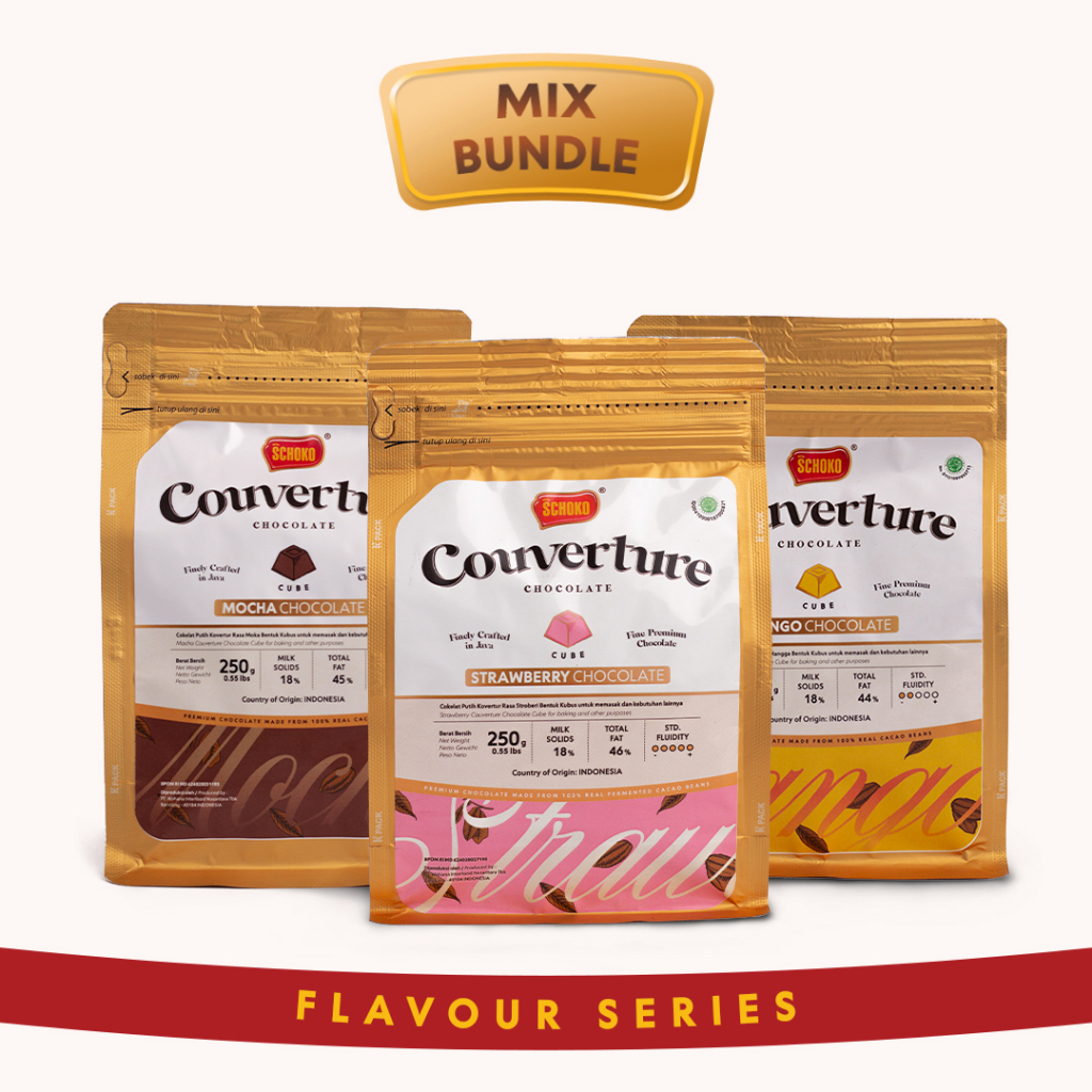 

SCHOKO Bundling Couverture Chocolate Mix A - 3 x 250g