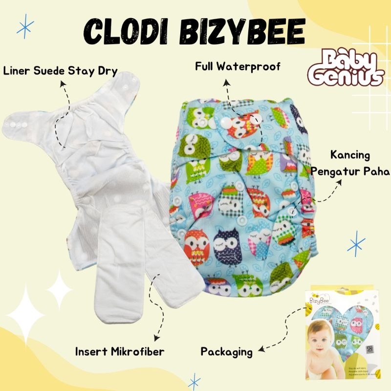 Clodi BizyBee / Popok Kain Bayi / Popok Cuci Ulang / Diapers Kain