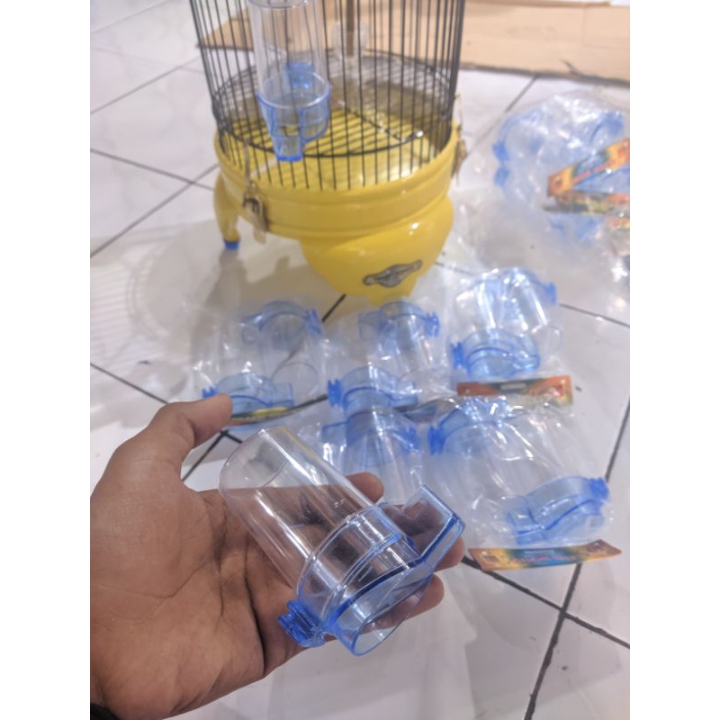 Tabung Dispenser Tempat Pakan Dan Minum Burung Elite Song Cepuk Pakan Tabung Isi 2