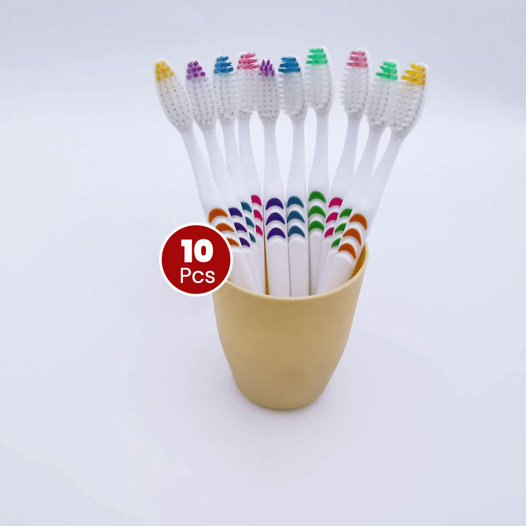 Sikat Gigi Dewasa 1 set Isi 10 Pcs Sikat Gigi Lembut / Sikat Gigi Warna / Travel Toothbrush Murah - V8A1-2