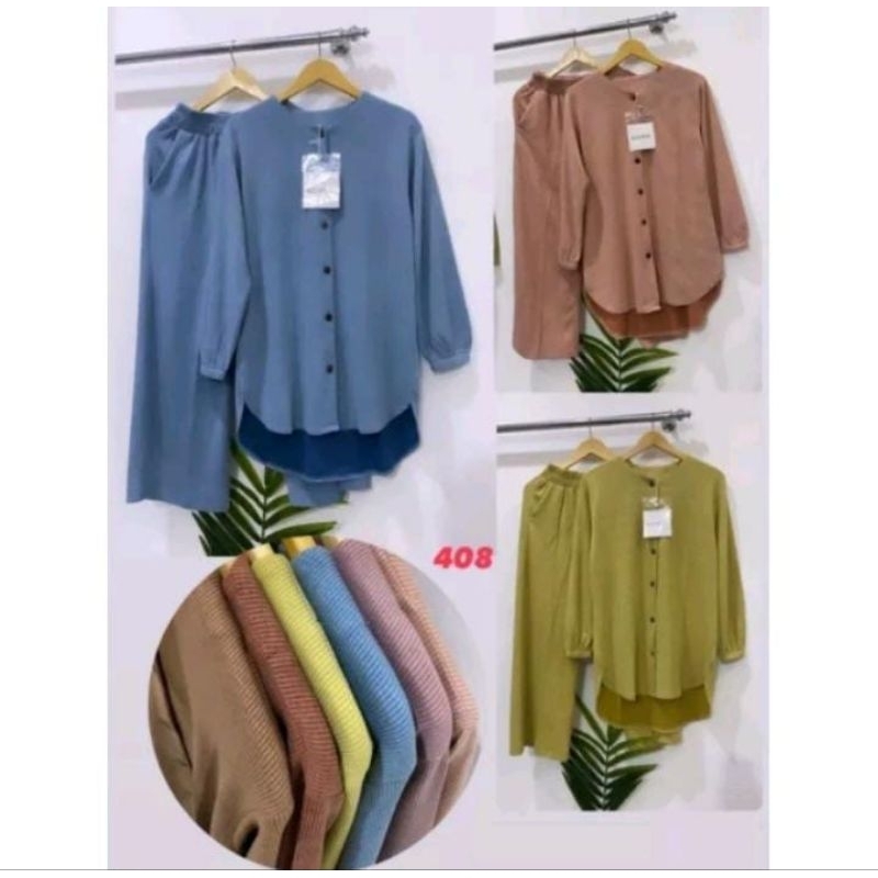 Kuyifei 408//One set rajut//Setelan rajut//One set wanita//Setelan wanita kuyifei//One set jumbo//On