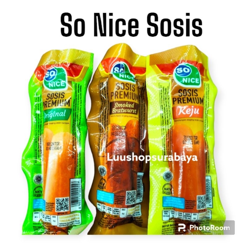 

So Nice Sosis Premium Original/Keju/Smoked 60gr