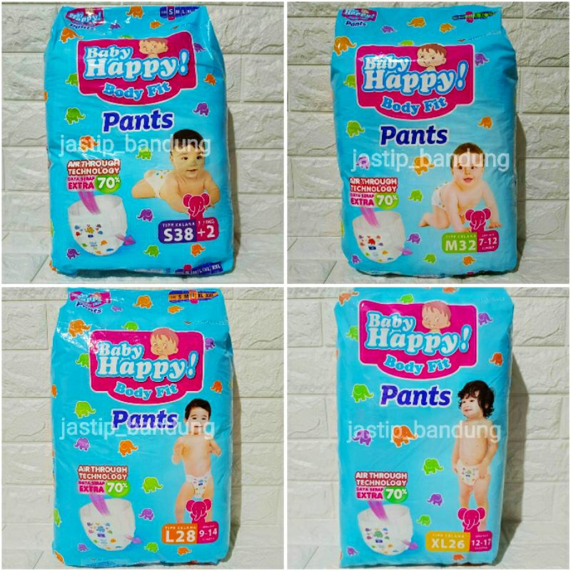 Baby Happy Popok Celana / Baby Happy Diapers / Diapers Baby Happy / Baby Happy S / Baby Happy M 32 /