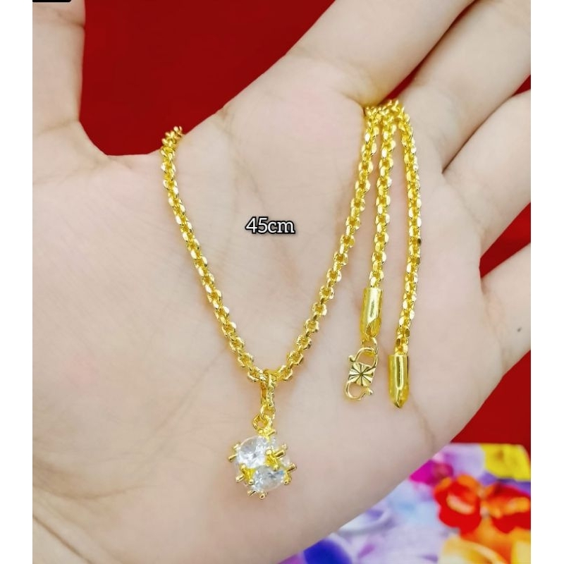 kalung dewasa berbagai motif free liontin emas muda