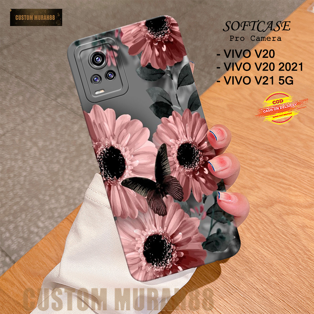 Case Vivo V20 / V20 2021 & V21 5G Terbaru - Fashion Case BUNGA  - Casing Hp Vivo V20 / V20 2021 & V2