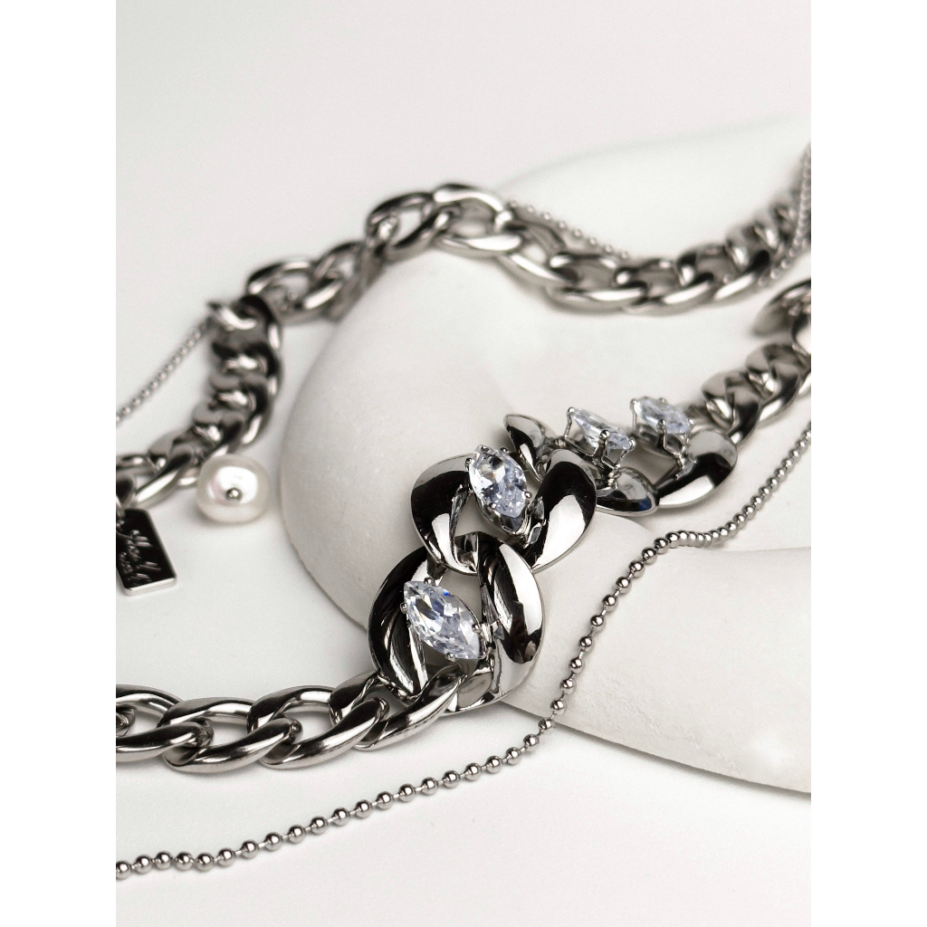 EXILE Necklace / Kalung rantai wanita silver titanium anti karat / kalung wanita / kalung rantai