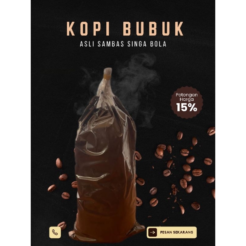 

termurah KOPI BUBUK ROBUSTA KEMASAN PLASTIK TEBAL KLIP 1KILO