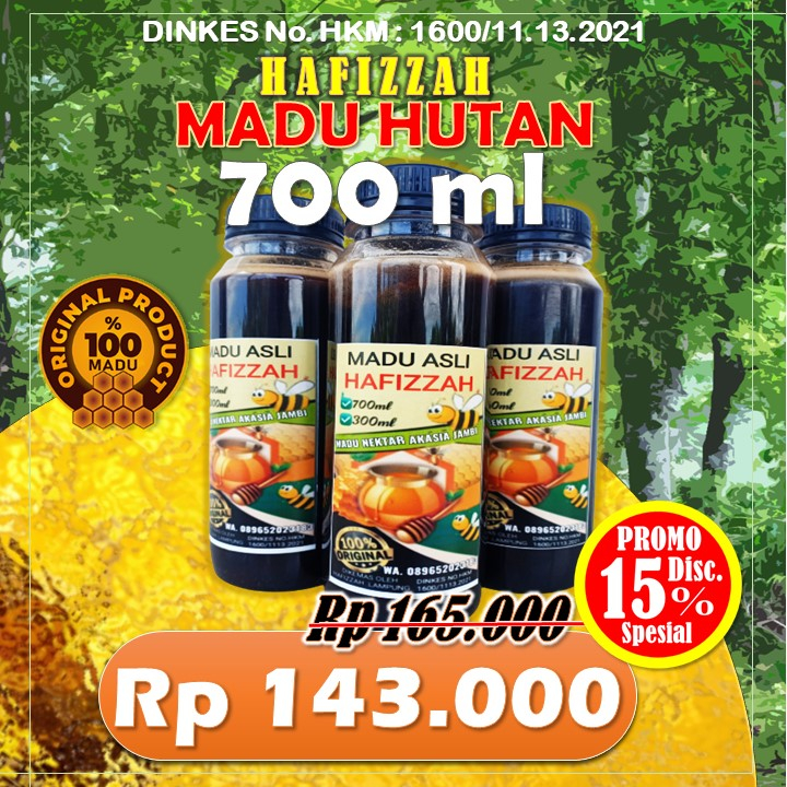 

Madu Hutan Asli 700ml Hutan Jambi terdaftar dinkes & Uji Lab