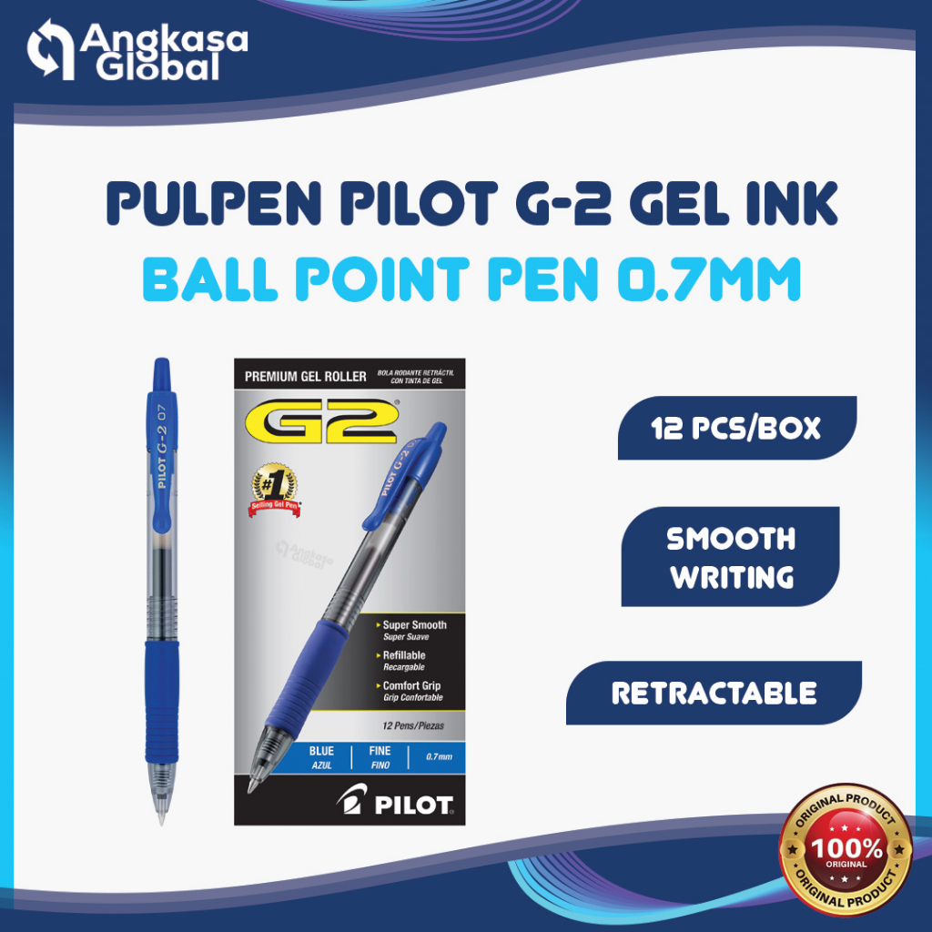 

PULPEN PILOT G-2 GEL INK BALL POINT PEN 0.7MM (1PC)