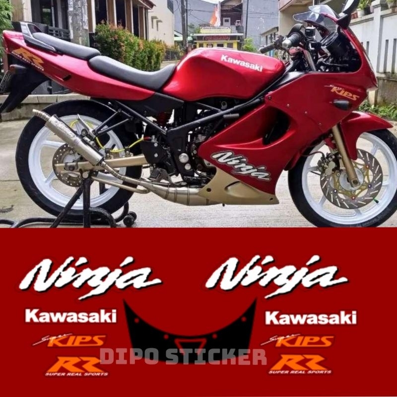 sticker striping ninja rr old 2008 merah maroon transparan bisa riquest