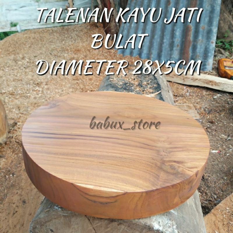 Papan kayu jati bulat tebal 5cm