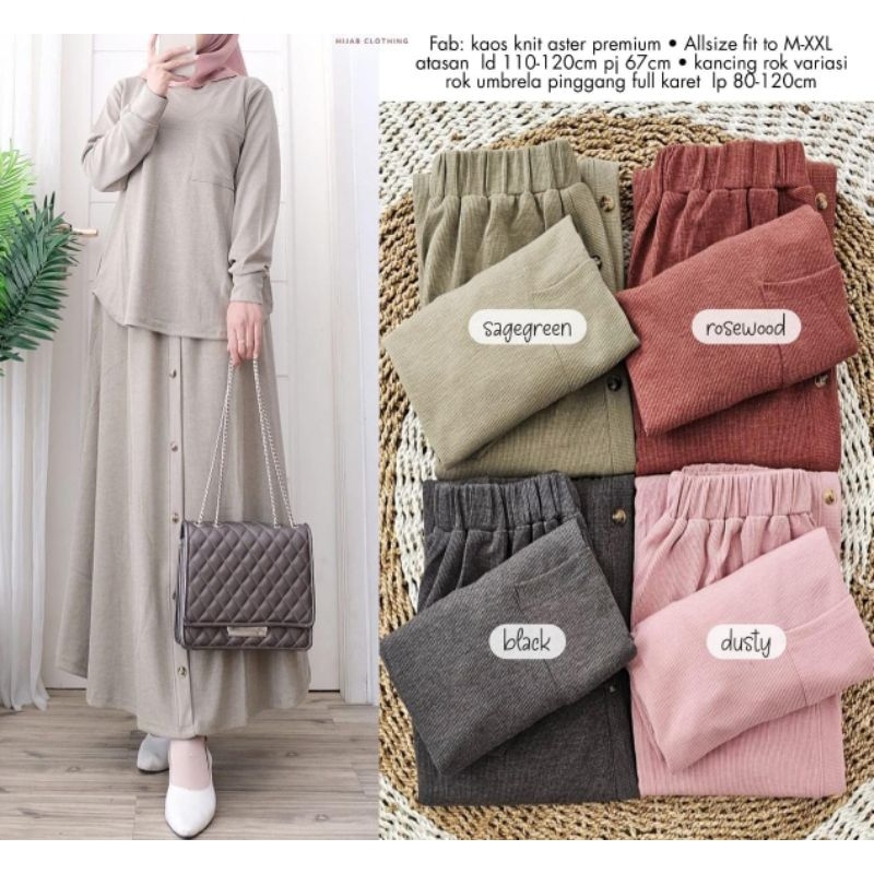 NEW SETROK WANITA KNIT IMPORT/SETELAN ROK WANITA TERBARU/ONE SET ROK WANITA RAJUT