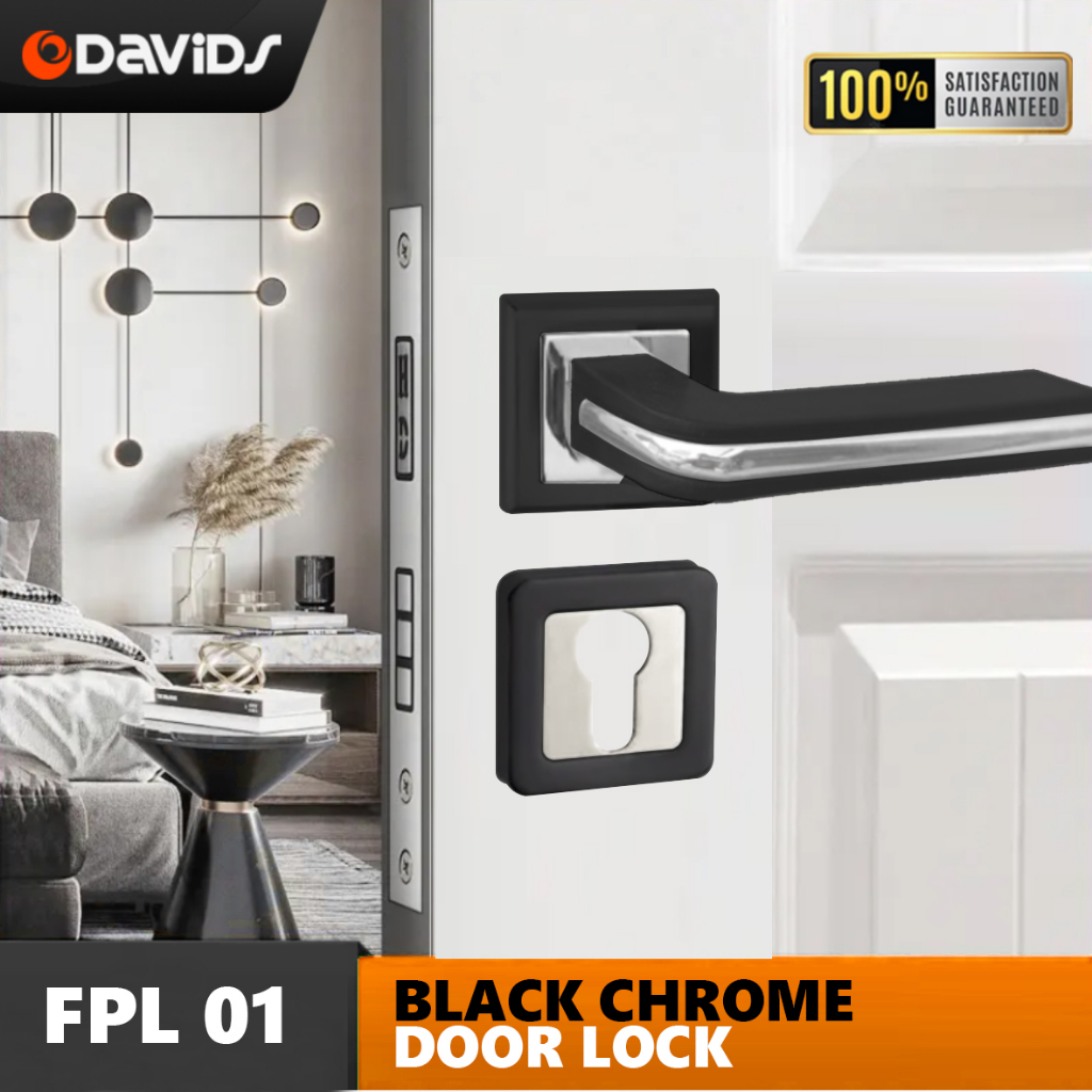 Handle Pintu Pegangan Rumah Handel Kamar Slot Minimalis Hitam Aigo