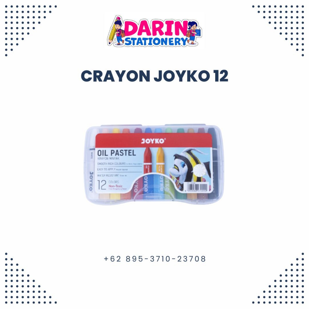 

Oil pastel Joyko/crayon joyko 12 warna
