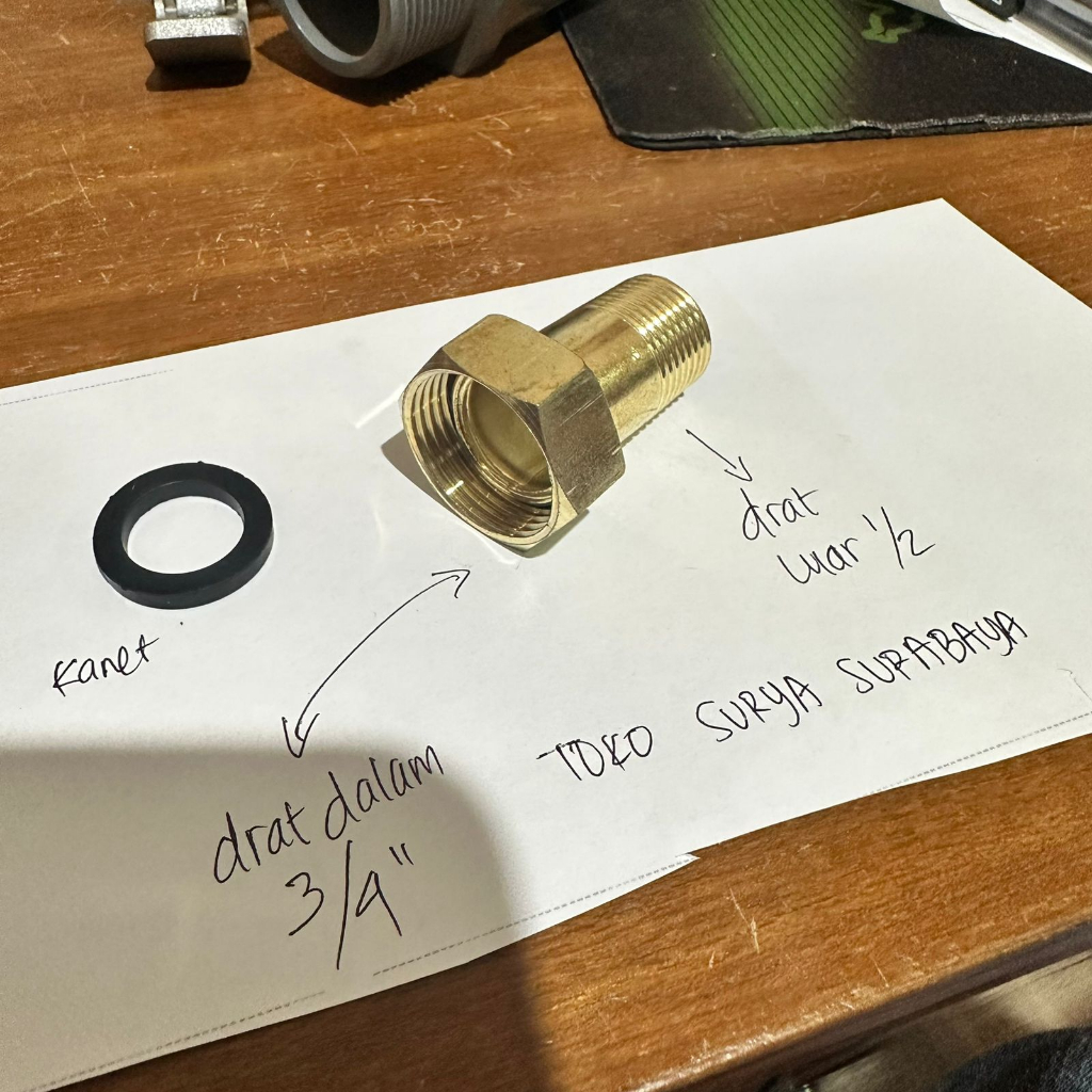 Mur Kopling Kuningan Sock Naple 1/2 Sambungan Meteran Nepel Pompa Air Mur Kopling Pdam Drat Dalam