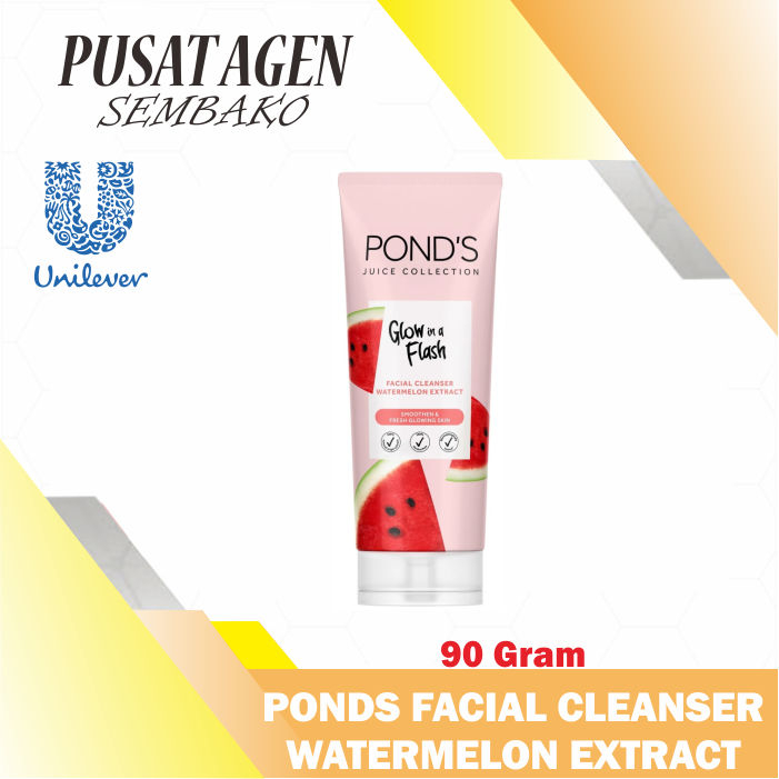 PONDS FACIAL CLEANSER WATERMELON EXTRACT GLOW 90 G GR POND'S SABUN CUCI MUKA WAJAH 90GR