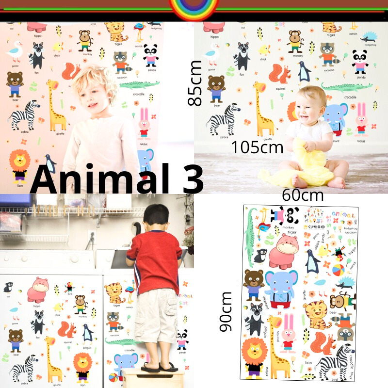 WALLSTICKER WALL STICKER STIKER SETIKER DINDING MOTIF GAMBAR ANIMAL 2 3 LUCU DEKORASI KAMAR RUANG TI
