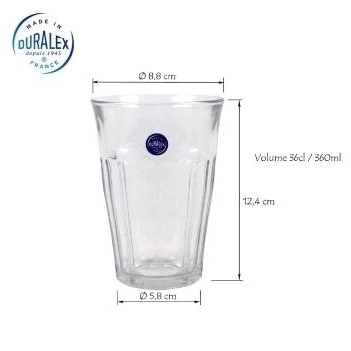 DURALEX PICARDIE Clear Tumbler gelas 360ml 36cl - 2pcs