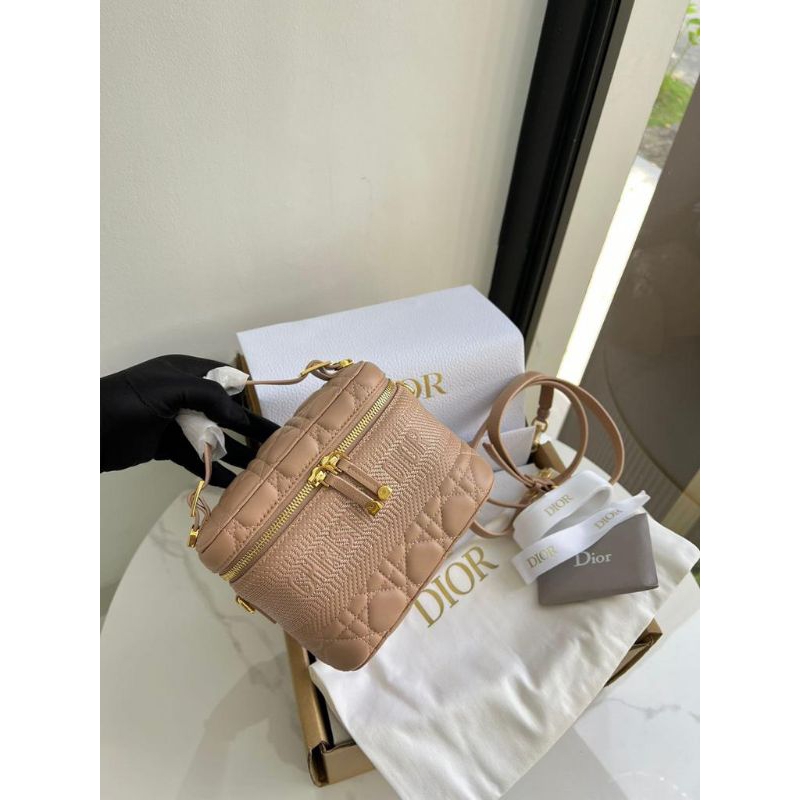 C.Dior 77042 small Vanity case bag cannage Peach