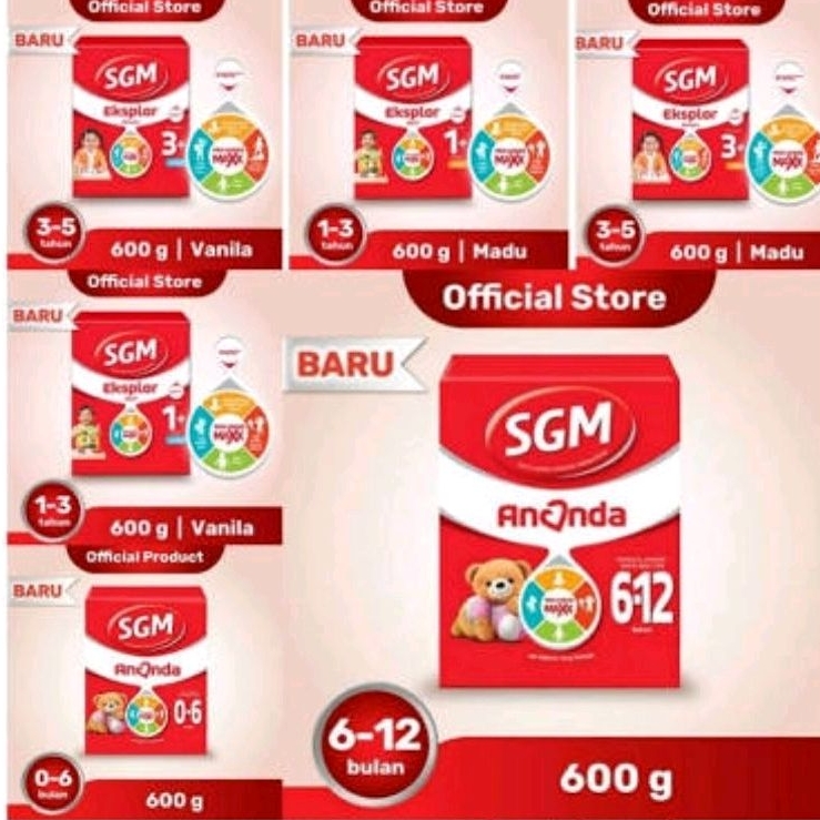SGM EKSPLOR 0-6BLN 1000GR/ 6-12BLN 1000GR/ 1+ & 3+ RASA VANILLA & MADU 900 GR