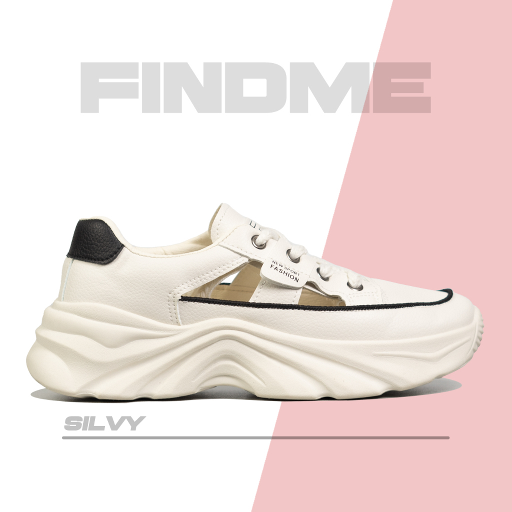 FINDME 36-40 SILVY SEPATU SNEAKERS WANITA CANTIK HIGHSOLE CASUAL BREATHABLE BAHAN PU IMPORT