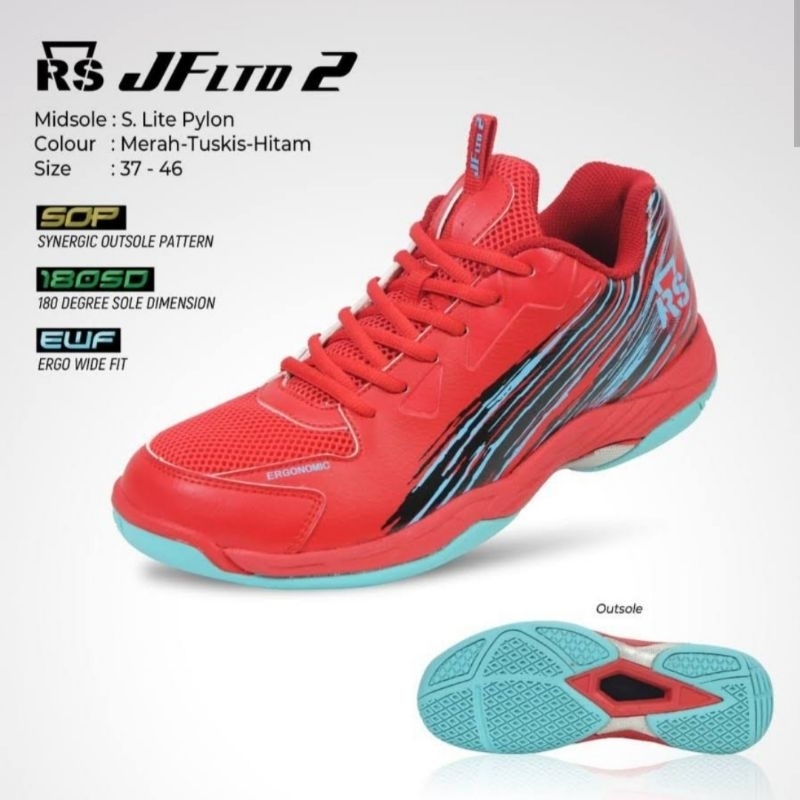 PROMO  Sepatu Badminton RS Jeffer LTD 02 / JF LTD 02