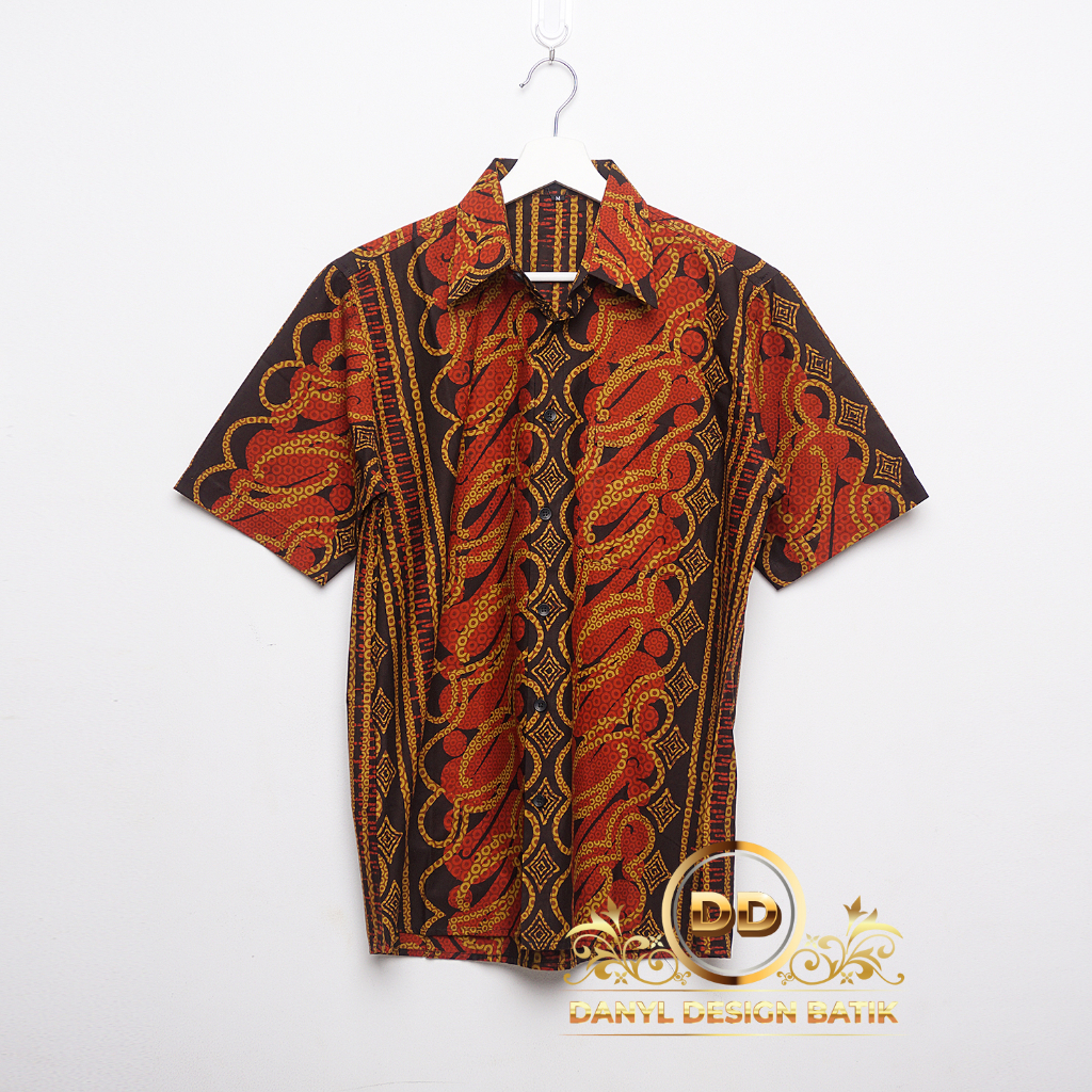 Batik Cap Pria Lengan Pendek (Slim Fit)