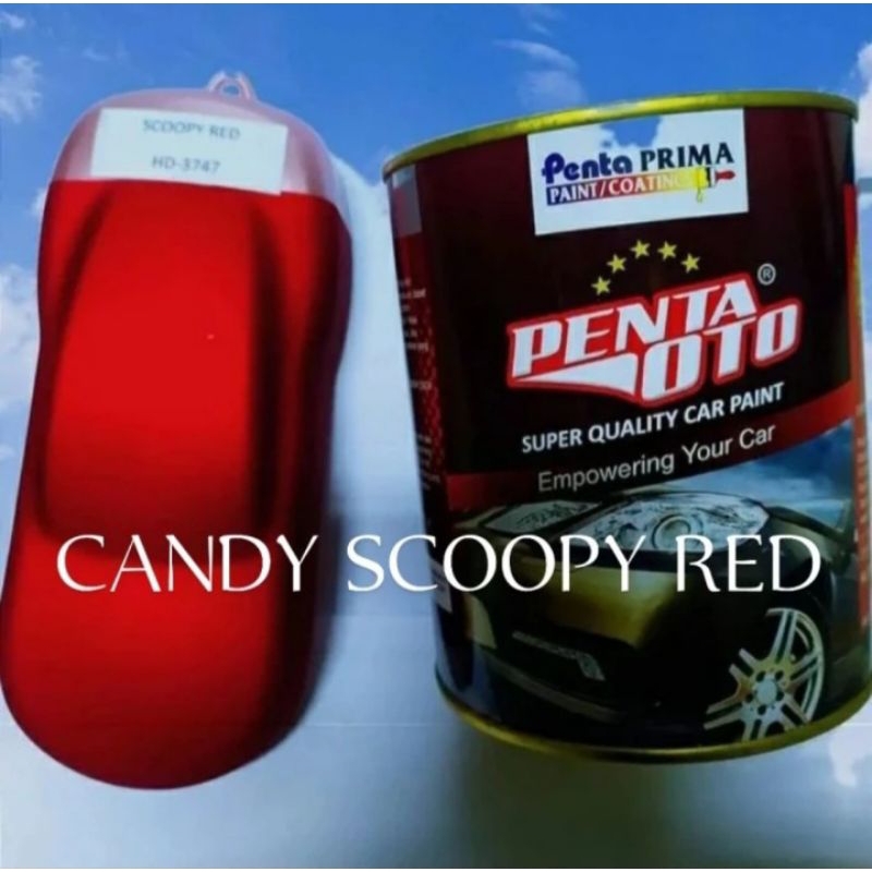 Cat Candytone Scoopy Red Merah Doff Penta PU Oto Candy Tone 1kg Original