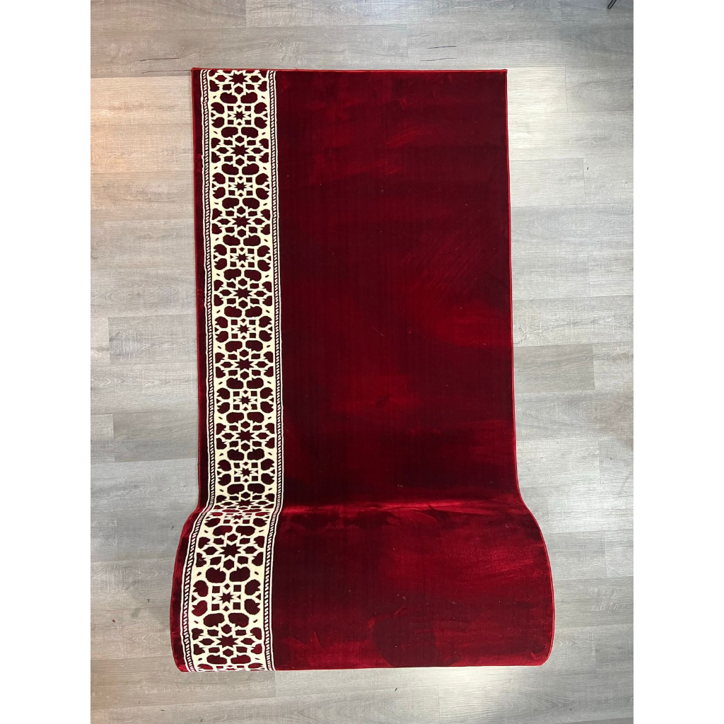 Karpet Masjid Sajadah Musholla Roll Tebal Mirac Import Turki Panjang 30 Meter Merah Polos dan Bintik