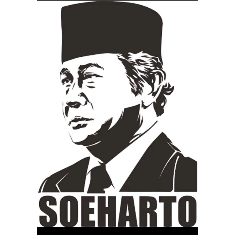 Cutting Stiker Siluet Soeharto Gambar  Presiden Soeharto