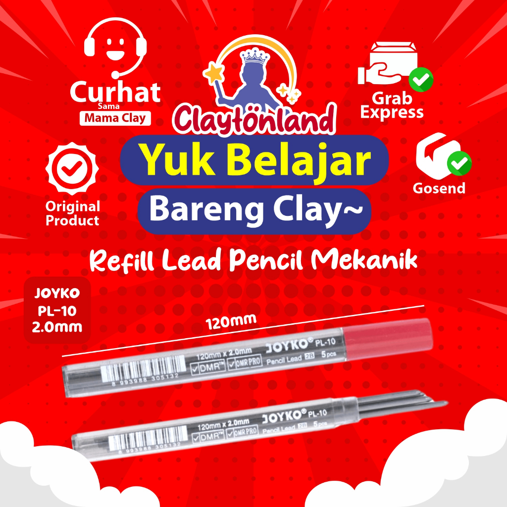 

ISI PENSIL 2B / REFILL LEAD PENCIL MEKANIK 2.0mm JOYKO PL-10