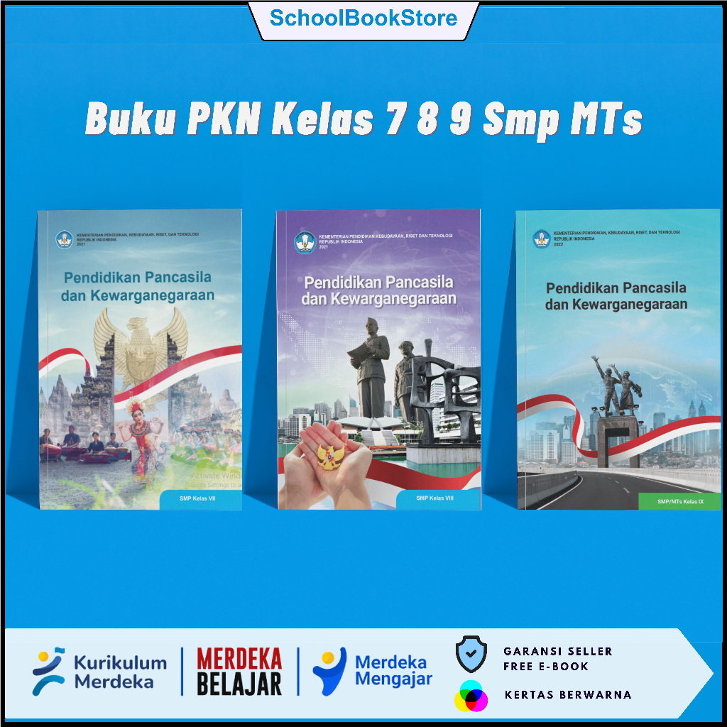 Buku PKN Kelas 7,8,9 Kurikulum Merdeka Belajar / Paket Mata Pelajaran PPKN Pendidikan Pancasila dan 