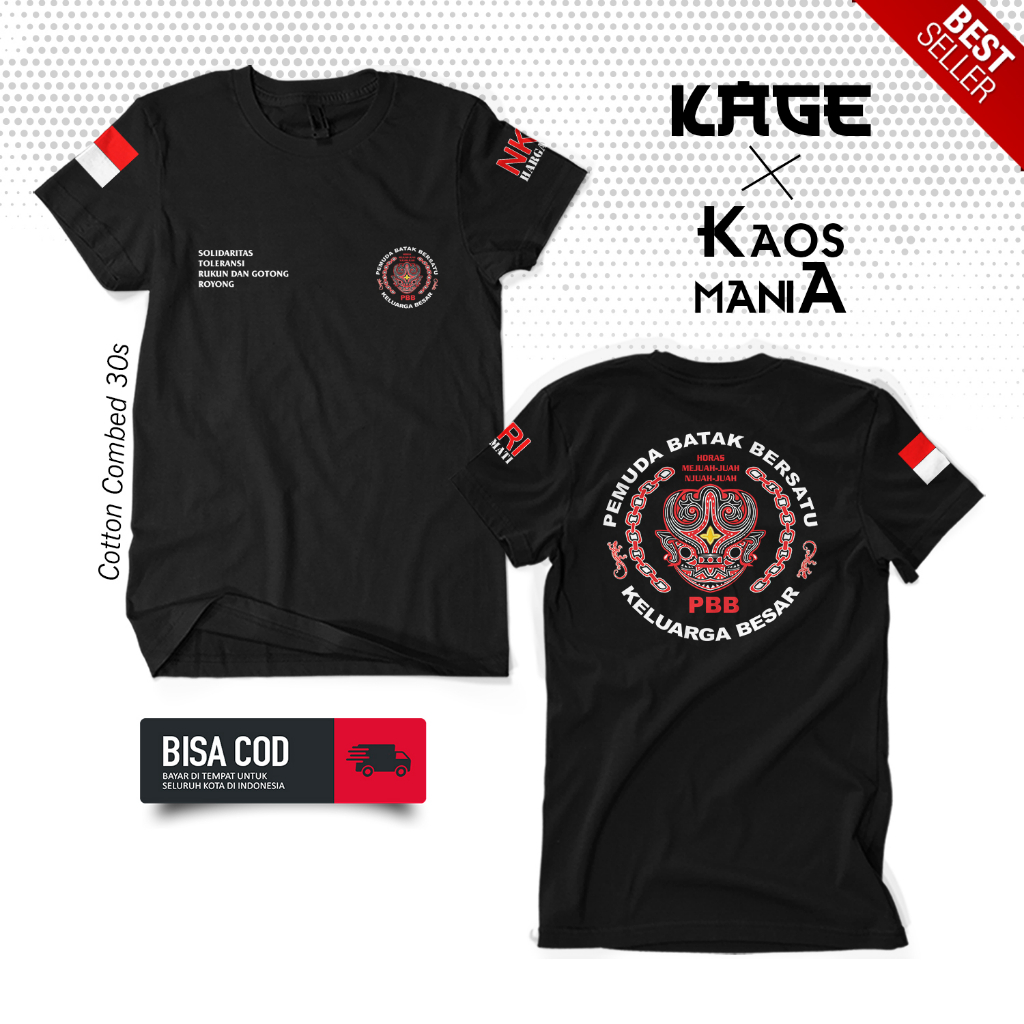 Kaos Atasan PEMUDA BATAK BERSATU PBB - Kaos Batak Pria Couple BERGAYA STORE