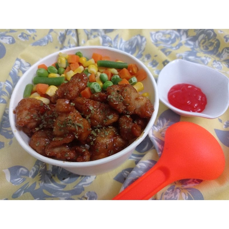 

Paket Rice Bowl Ayam Popcorn (Home Made). Free kerupuk putih