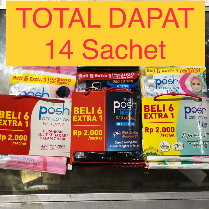 POSH Deodorant Lotion Sachet (harga per renceng / 14 sachet)