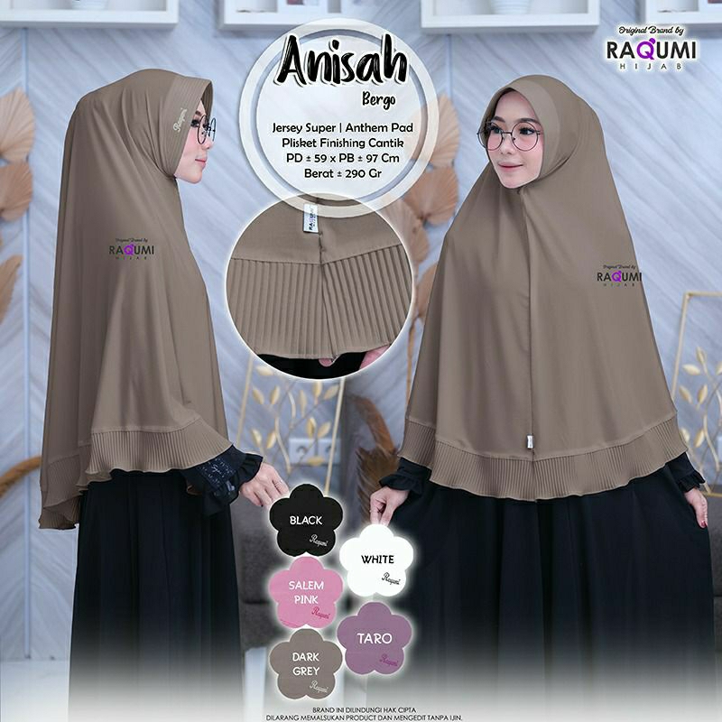 ANISAH DAILY KHIMAR ORIGINAL RAQUMI HIJAB // JILBAB JERSEY SUPER KHIMAR CASUAL DAILY TERBARU