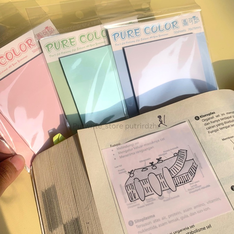 

Sticky Notes Transparan Warna Pure Color