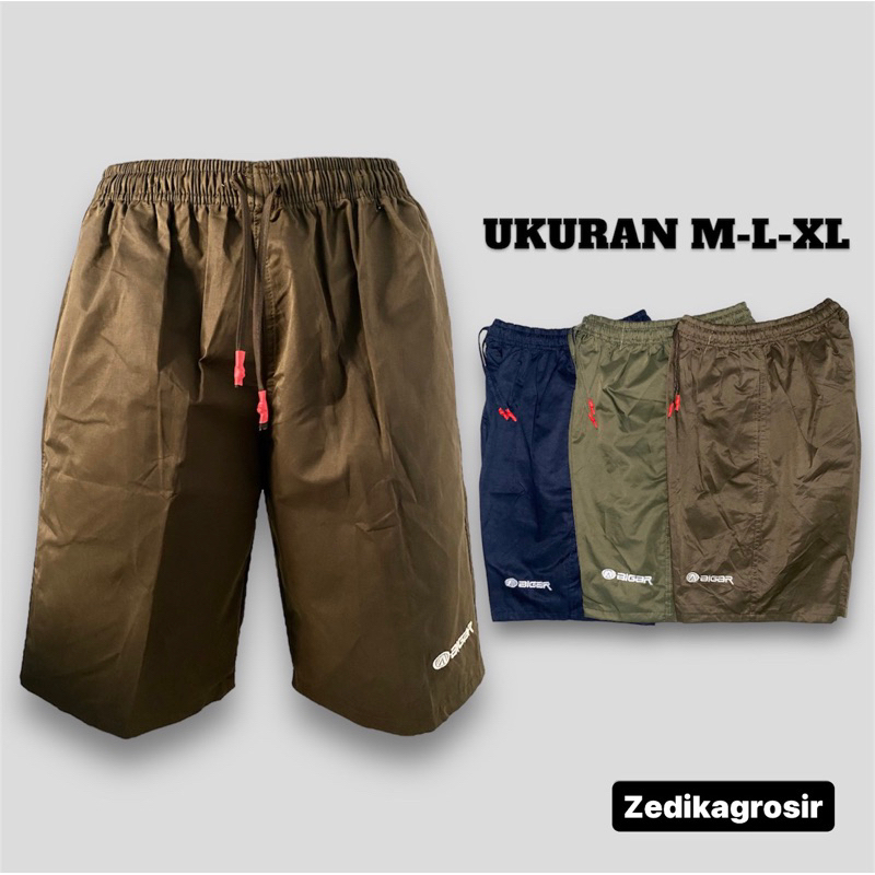 Celana Pendek Pria Katun / Kolor Santai Bordir 3/4 Polos / Celana Pendek Pria Katun Sogo Santai
