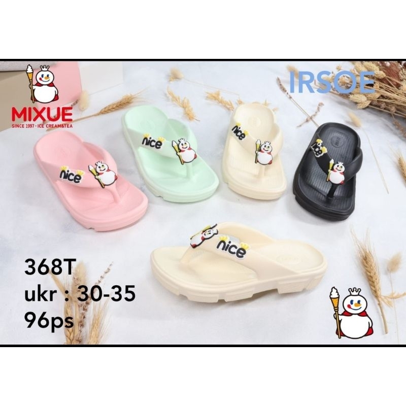 sandal jepit anak tanggung perempuan motif mixsue merk irsoe
