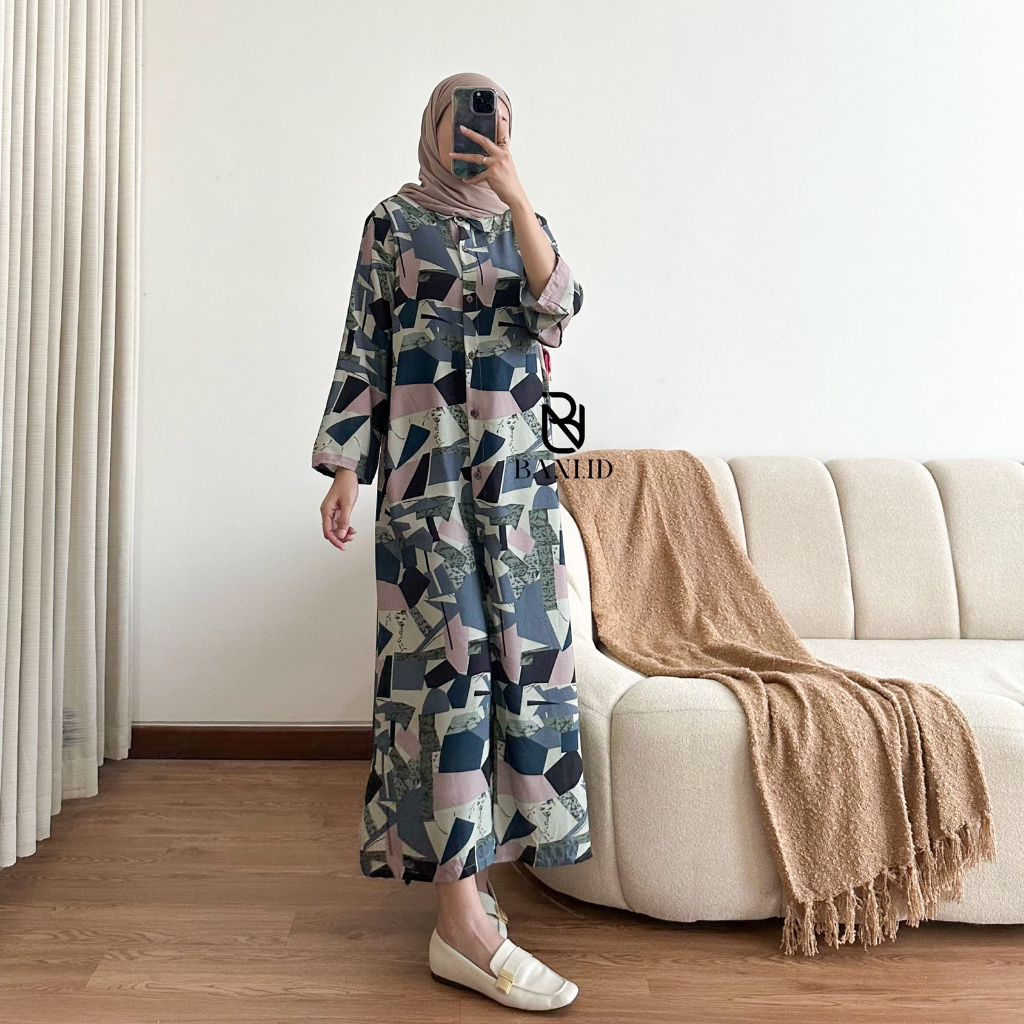 PAKAIAN WANITA BAVIN MIDI DRES / NAGITA MIDI DRES / ORIGINAL MOELA BERLABEL/ REAL PICT / LONG TUNIK 
