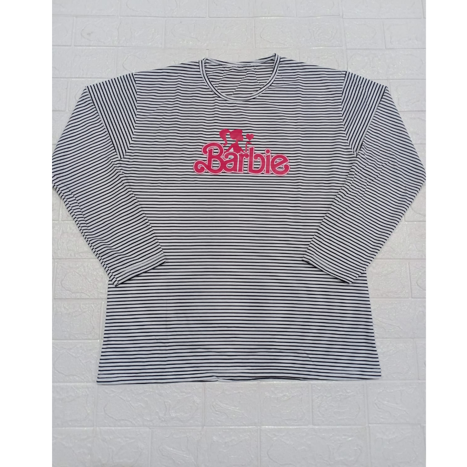 BAJU KAOS BARBIE SALUR LENGAN PANJANG WANITA UKURAN JUMBO