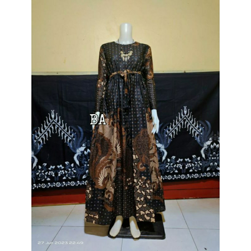 Gamis batik cucak rowo LD 100 LD 110 LD 120 LD 130 Baju wanita muslim busui jumbo