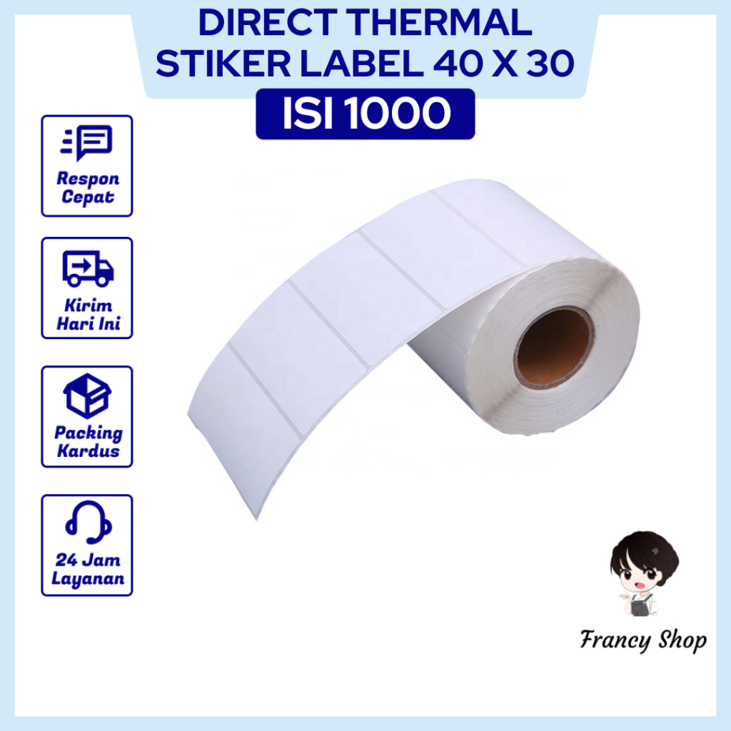 

Thermal Label Sticker Stiker Resi Barcode 40x30 isi 1000