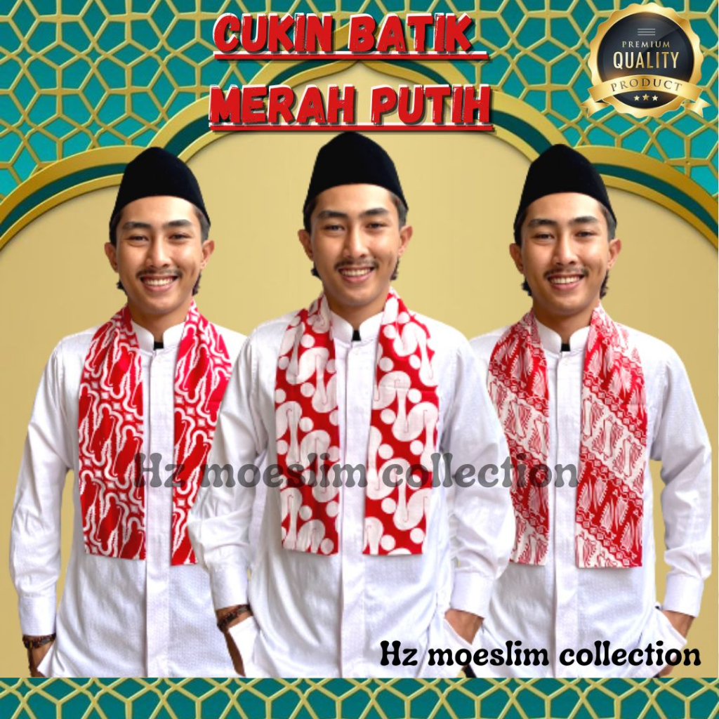 Selendang Cukin Batik Merah Putih Syal Batik Merah Putih Selendang Merah Putih