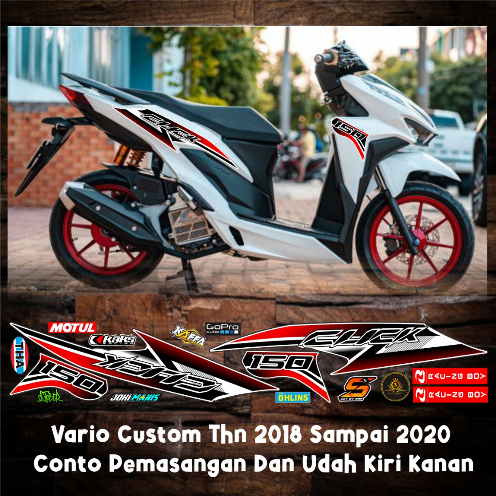 Striping Variasi  Vario 150 New Sticker List Style Stiker Vario Baru Fi New Motif List Merah