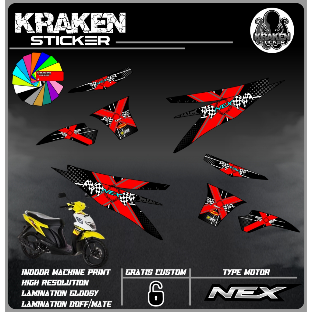 STRIPING STICKER NEX KARBU STIKER NEX KARBU STICKER LIS LIST SUZUKI NEX KARBU CODE 04