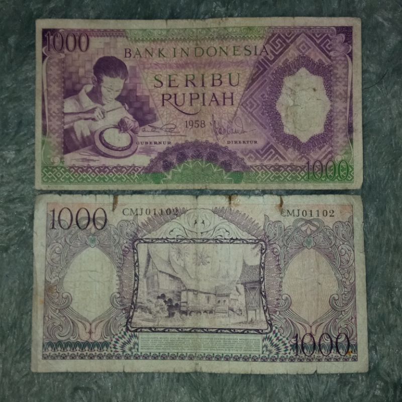 Uang Kuno Indonesia 1000 Rupiah Seri Pekerja tahun 1958-1964