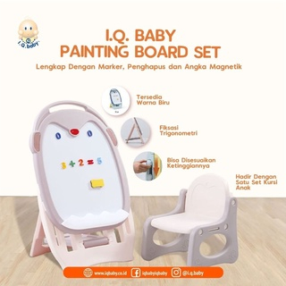 

I.Q. BABY Papan Tulis Untuk Anak dilengkapi dengan Kursi Spidol dan Penghapus - Painting Board Set with Chair and Coloring Pen for KIds Activity at Home