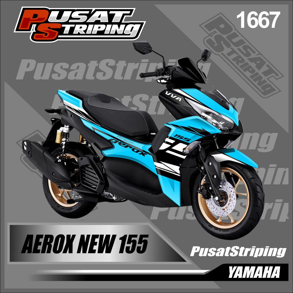 Decal Sticker Motor AEROX NEW 155 - Sticker Bisa COD - Decal AEROX NEW 155 Desain Motif  Simple Keki