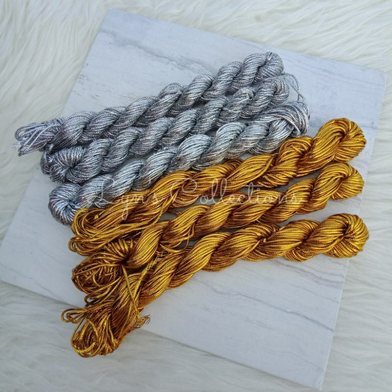 

(1roll) Tali Metalik 1mm | Tali Souvenir Tali Hangtag